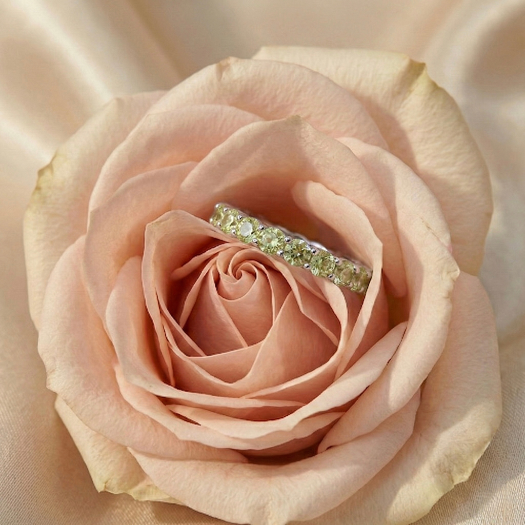 Peridot Half Eternity Ring