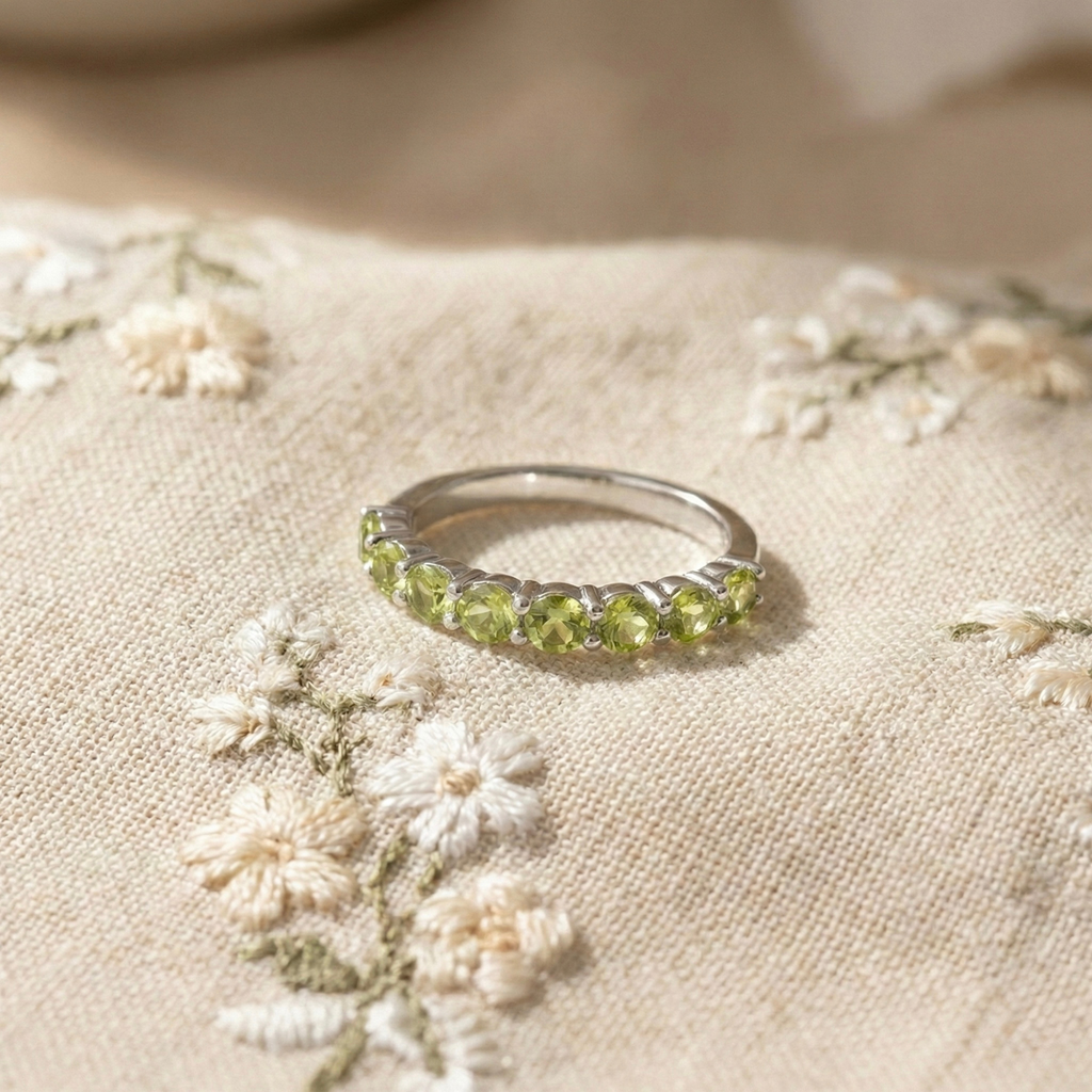 Peridot Half Eternity Ring