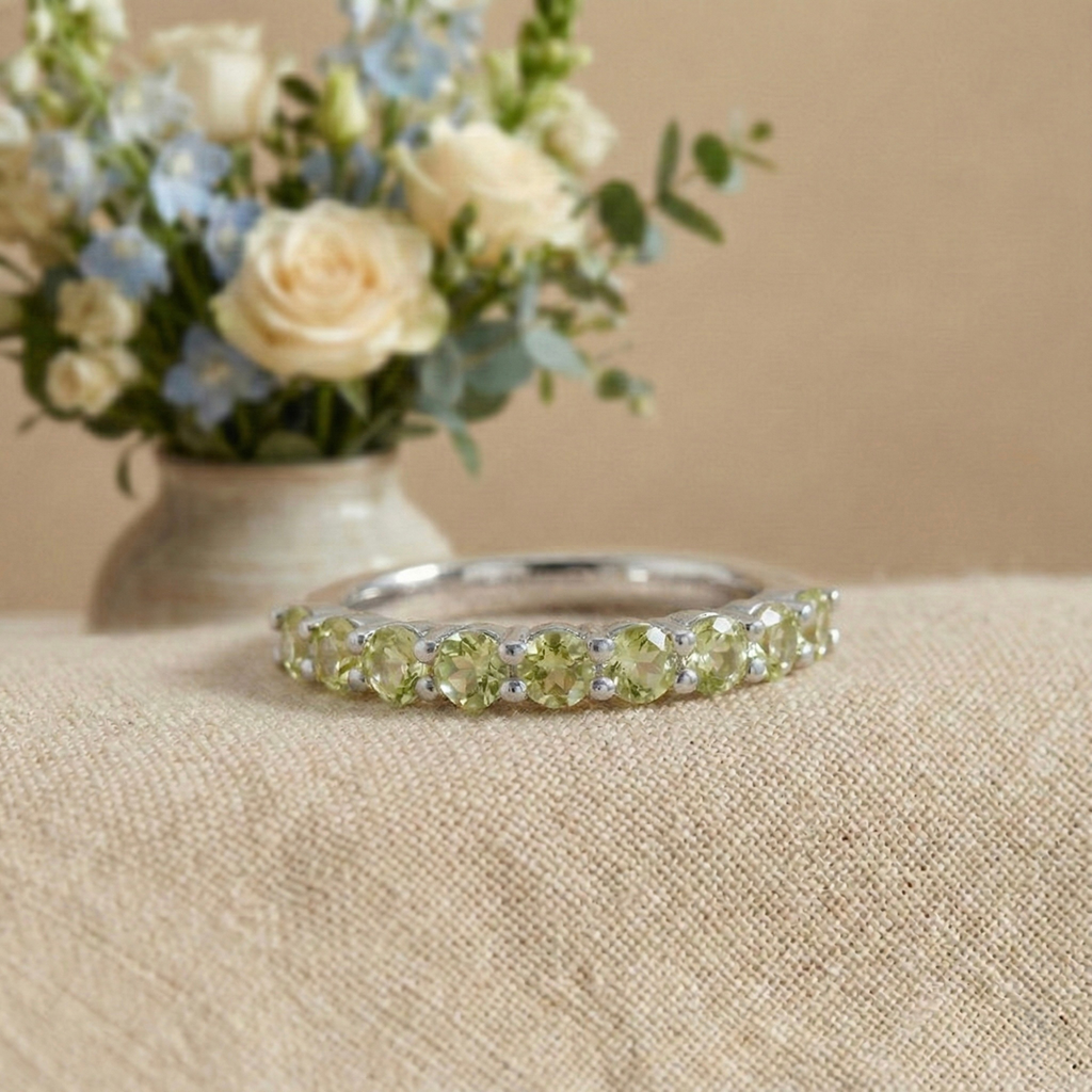 Peridot Half Eternity Ring