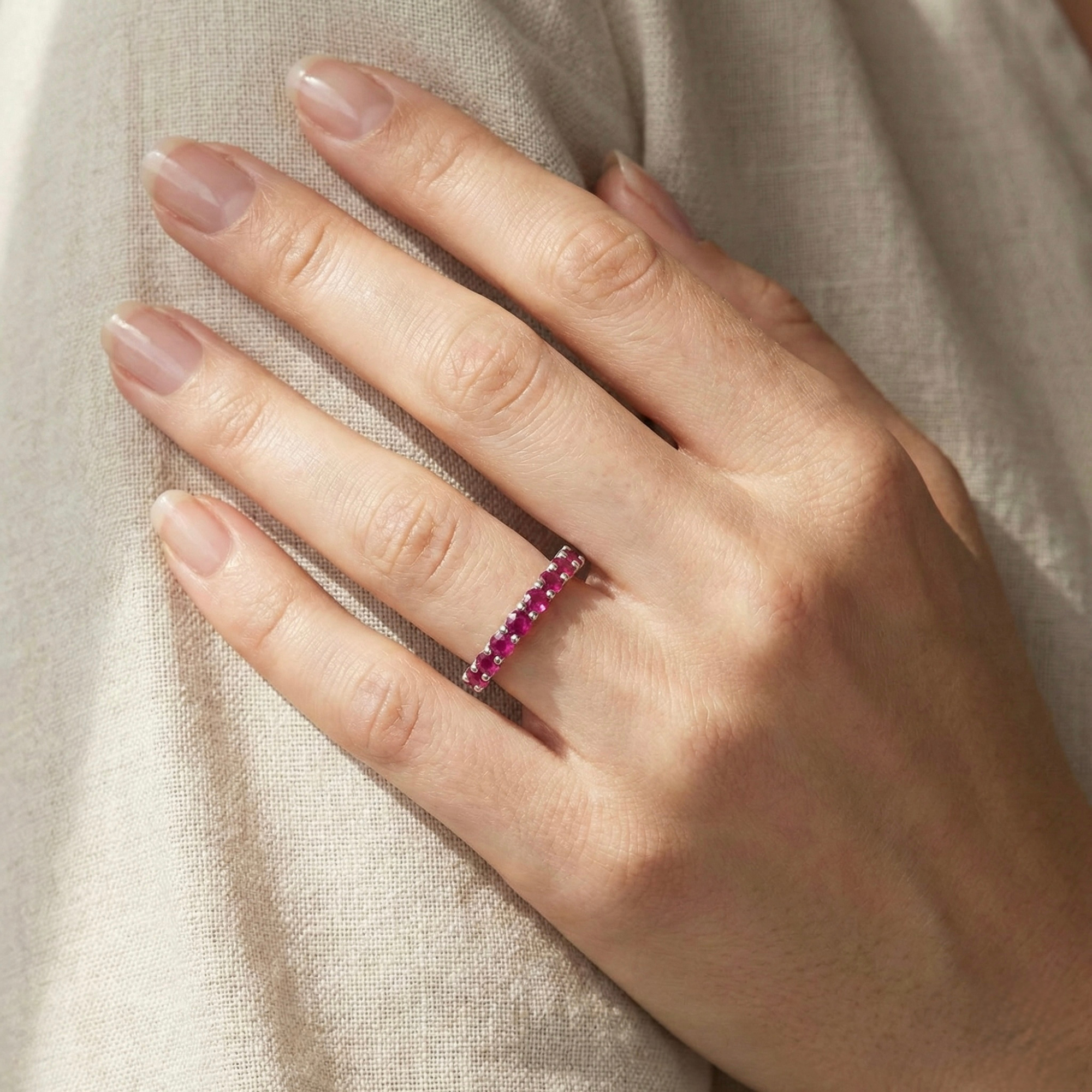 Ruby Half Eternity Ring