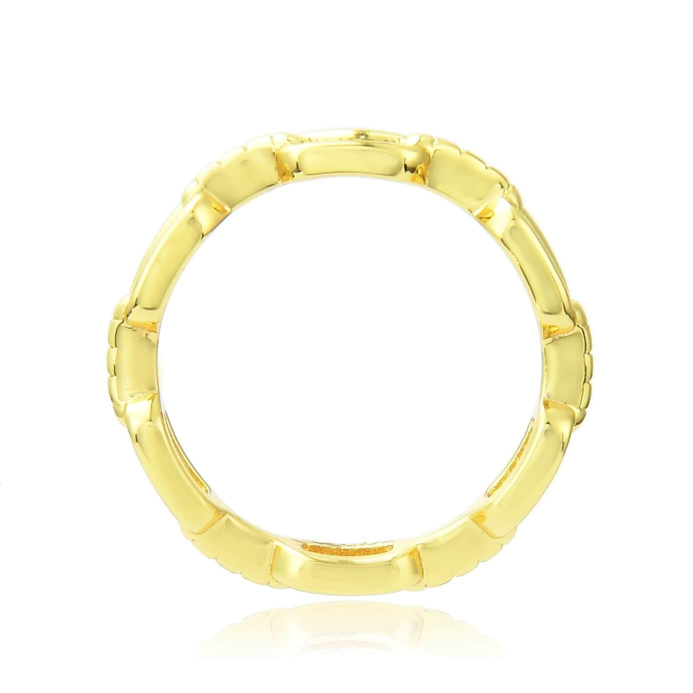 Chain Yellow Gold Plated Sterling Silver Ring 