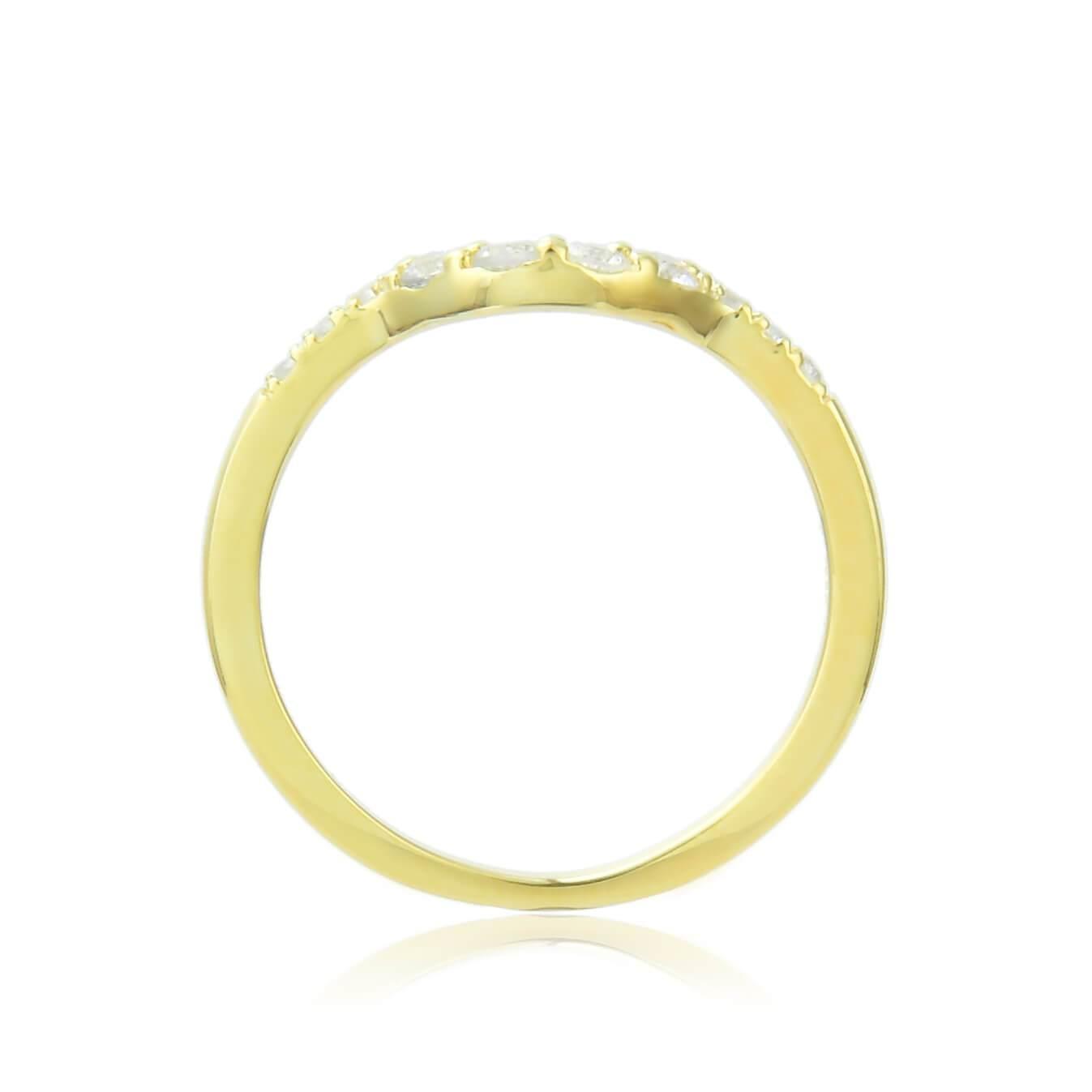 White Sapphire Yellow Gold Plated Crown Ring