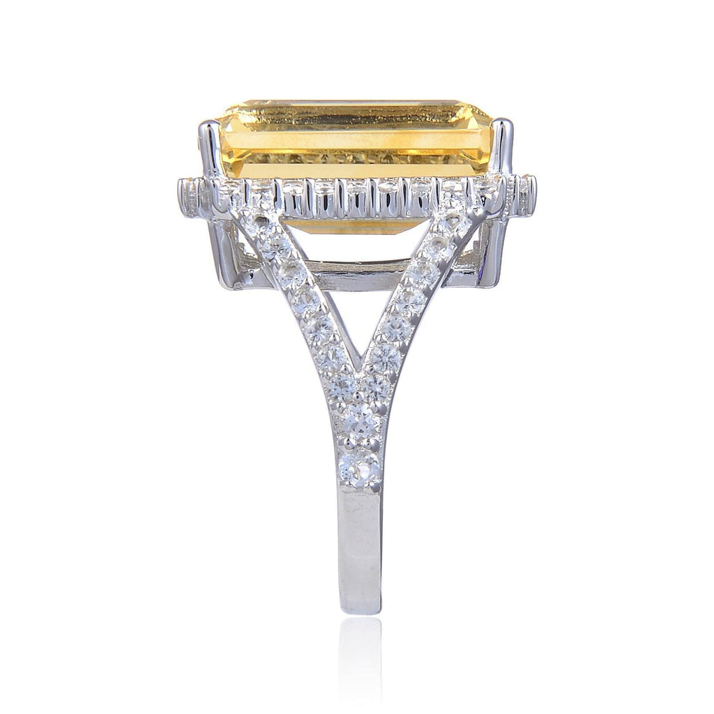 Cocktail ring citrine, genuine citrine ring, Natural yellow citrine ring for women