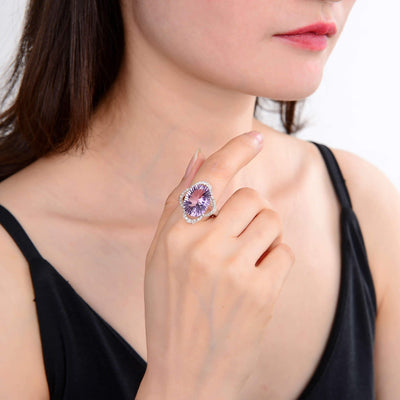 Statement Sterling Silver Concave Oval Pink Amethyst White Topaz Ring.
$ 50 – 100, $ 100 – 150, 8, Purple, Oval Shape, Amethyst, Purple, White Topaz, 925 Sterling Silver, Statement RIng