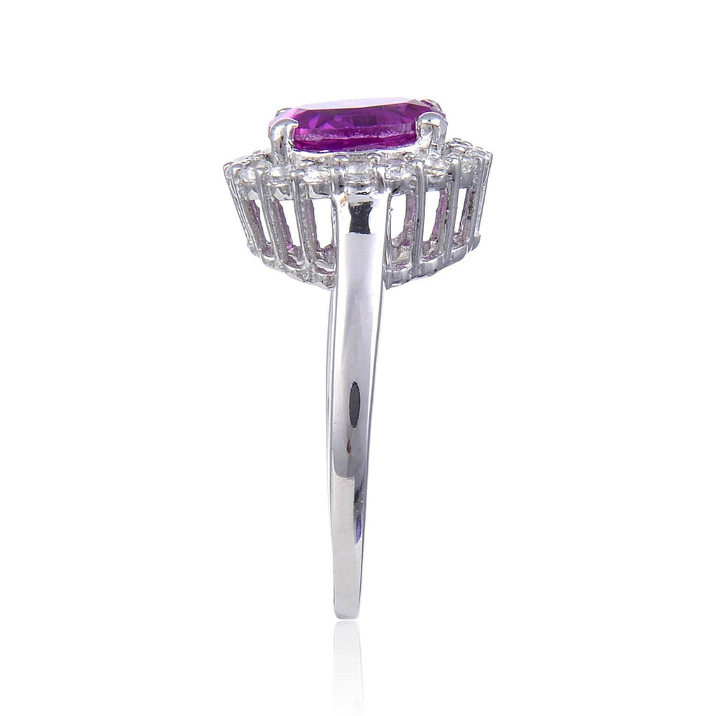 Lab created halo ring, lab created gemstone jewelry