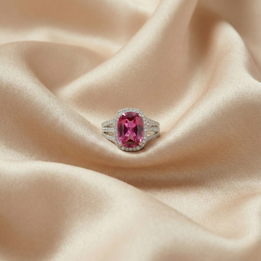 Purple Sapphire Cushion Statement Ring