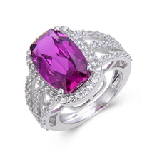 Load image into Gallery viewer, Cushion shape gemstone ring, sapphire ring for her, sapphire cocktail ring