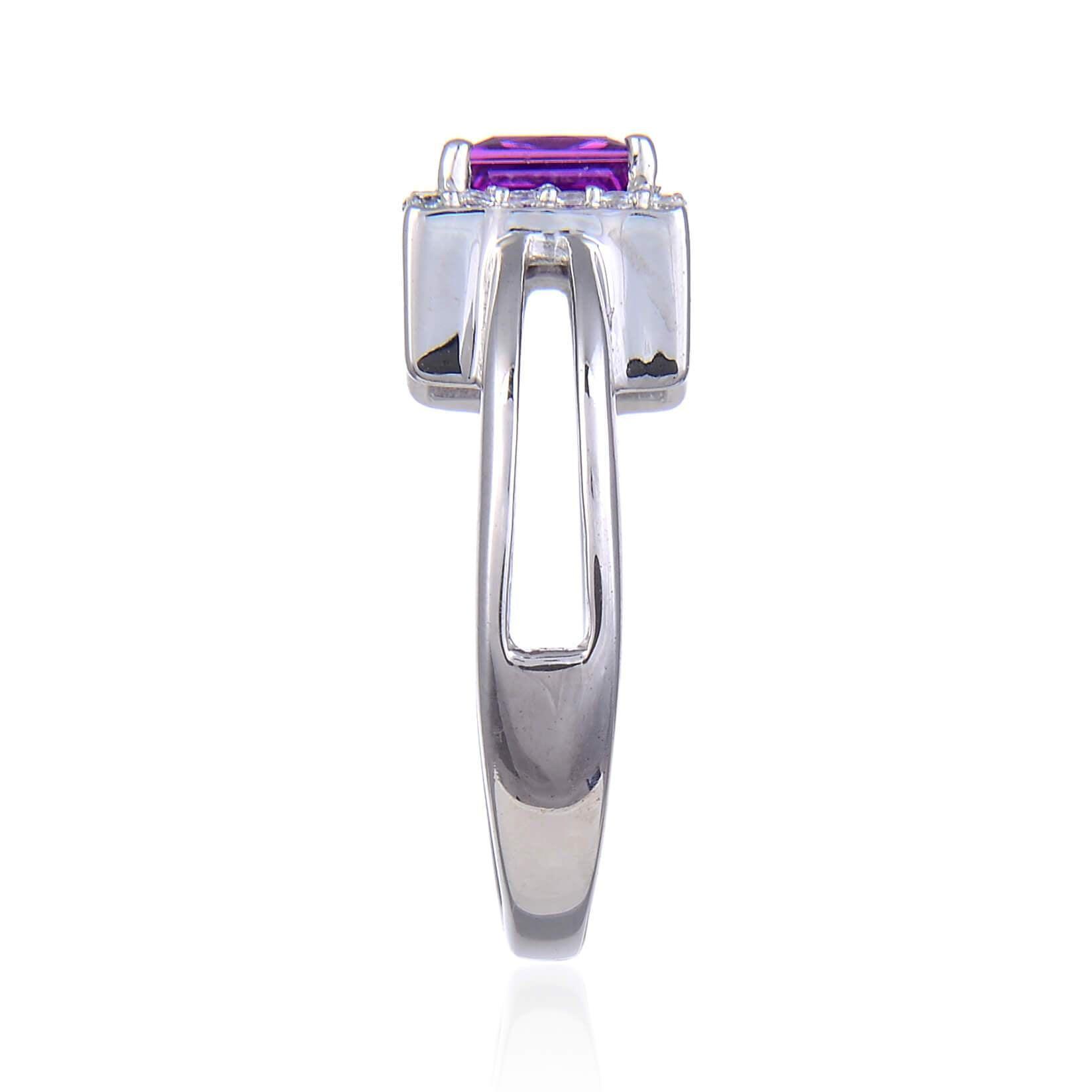 Topaz and sapphire ring, purple gemstone ring, halo ring designs for her, cocktail ring for women