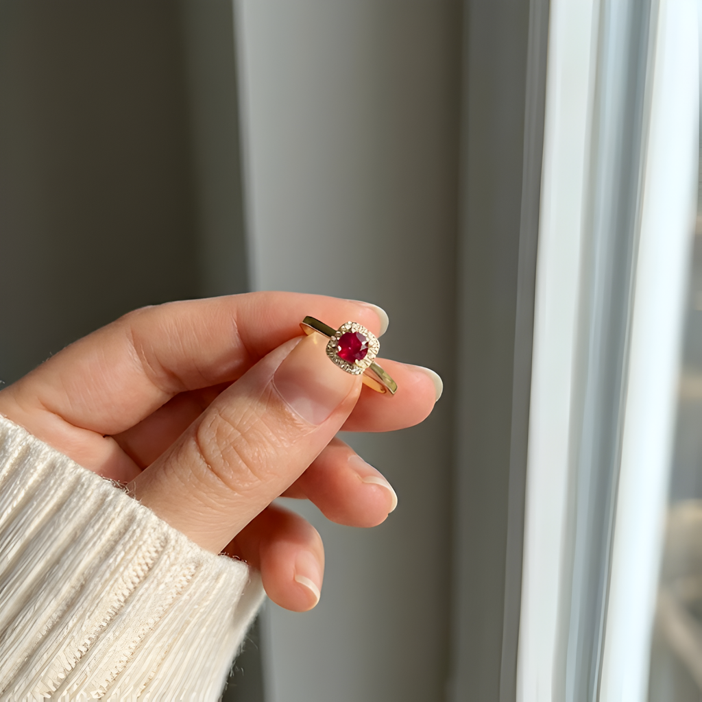 Ruby Halo Ring
