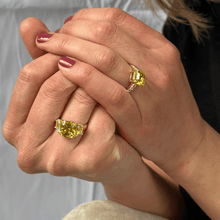 Load image into Gallery viewer, Lab Grown Canary Yellow Sapphire Statement Ring - FineColorJewels