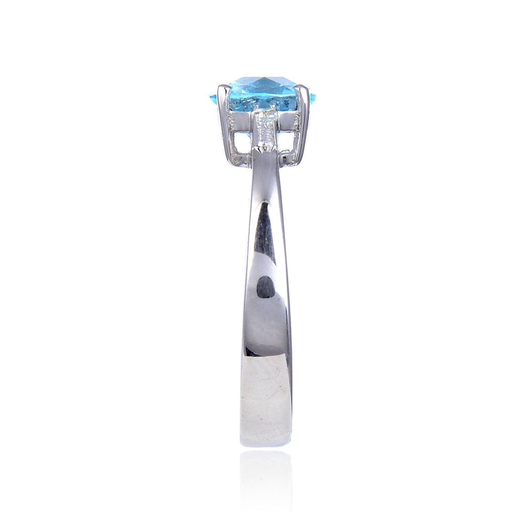 Natural blue topaz ring, november birthstone ring
