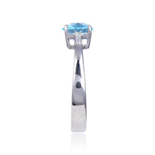 Load image into Gallery viewer, Natural blue topaz ring, november birthstone ring
