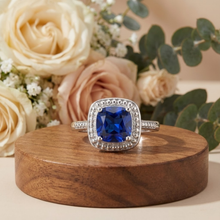 Load image into Gallery viewer, Ceylon Sapphire Cushion Statement Ring