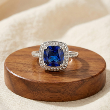 Load image into Gallery viewer, Ceylon Sapphire Cushion Statement Ring