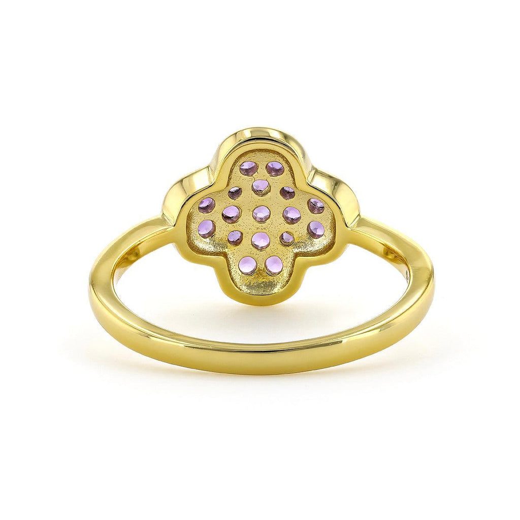  good luck ring Gift for graduation valentine's day gift mother's day gift christmas gift thanksgiving gift gift for women Amethyst Ring Purple Lucky RIng clover charm ring clover lucky ring goodluck clover ring - FineColorJewels