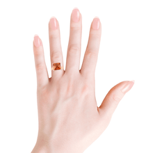 Load image into Gallery viewer, Cushion cut sapphire ring, lab created sapphire ring, orange sapphire ring