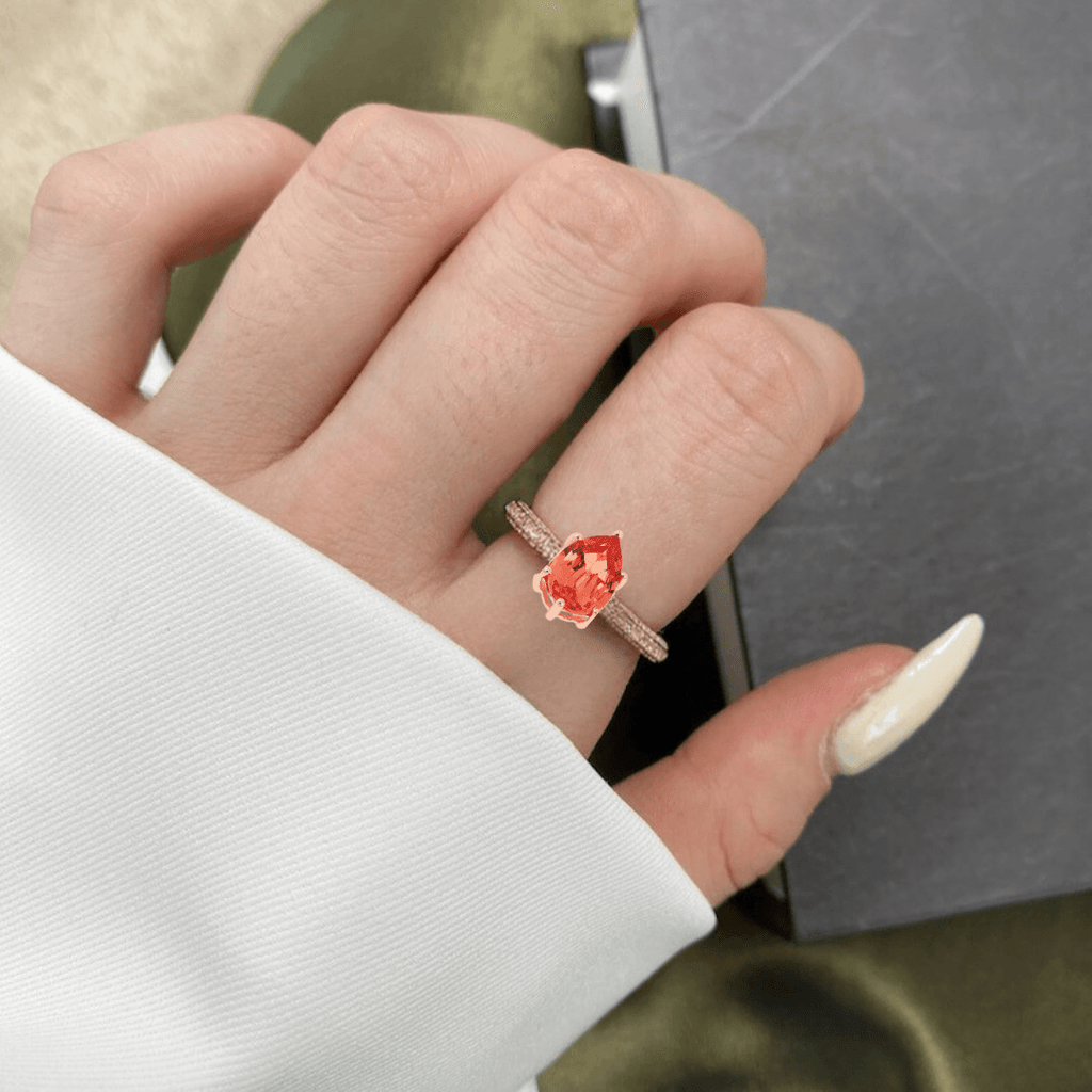 pear shape sapphire ring, orange pear shape ring