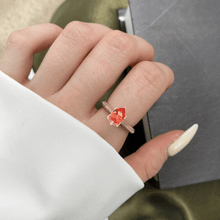 Load image into Gallery viewer, pear shape sapphire ring, orange pear shape ring