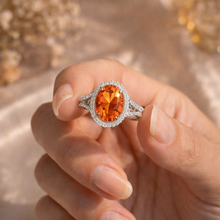 Load image into Gallery viewer, Oval Padparadscha Sapphire Ring