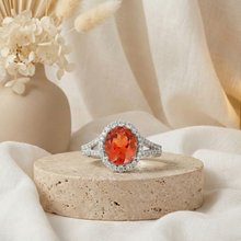 Load image into Gallery viewer, Oval Padparadscha Sapphire Ring