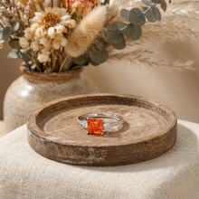 Load image into Gallery viewer, Peach Sapphire Three Stones Ring