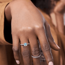 Load image into Gallery viewer, Natural Blue Topaz Cushion Halo Ring FineColorJewels 925 Sterling Silver, best gift for girls, best gift for women, Blue Topaz Jewelry, Blue Topaz Ring, December Birthstone, dla-dm-discount-all-154898, gift for her, Gift for Mom, gift for women, gift from daughter, Valentine&#39;s Day gift