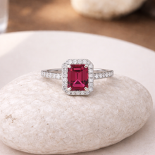 Load image into Gallery viewer, Lab Grown Ruby Octagon Ring