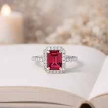 Load image into Gallery viewer, Lab Grown Ruby Octagon Ring