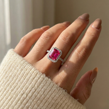 Load image into Gallery viewer, Lab Grown Ruby Octagon Ring