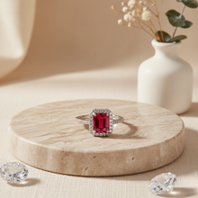 Load image into Gallery viewer, Lab Grown Ruby Octagon Ring