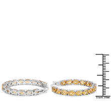 Load image into Gallery viewer, Genuine Citrine Hoop Earrings