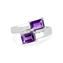 Load image into Gallery viewer, Genuine Amethyst Bypass Ring
