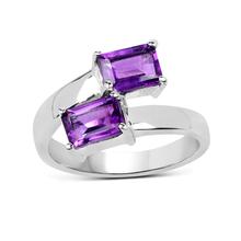 Load image into Gallery viewer, Genuine Amethyst Bypass Ring