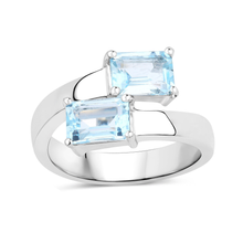 Load image into Gallery viewer, Genuine Blue Topaz Bypass Ring
