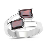 Load image into Gallery viewer, Genuine Garnet Bypass Ring