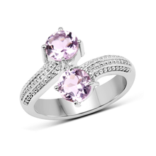 Load image into Gallery viewer, Natural Amethyst Bypass Engagement Ring