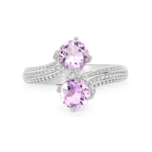 Load image into Gallery viewer, Natural Amethyst Bypass Engagement Ring