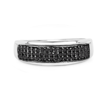Load image into Gallery viewer, Real Black Diamond Cluster Ring