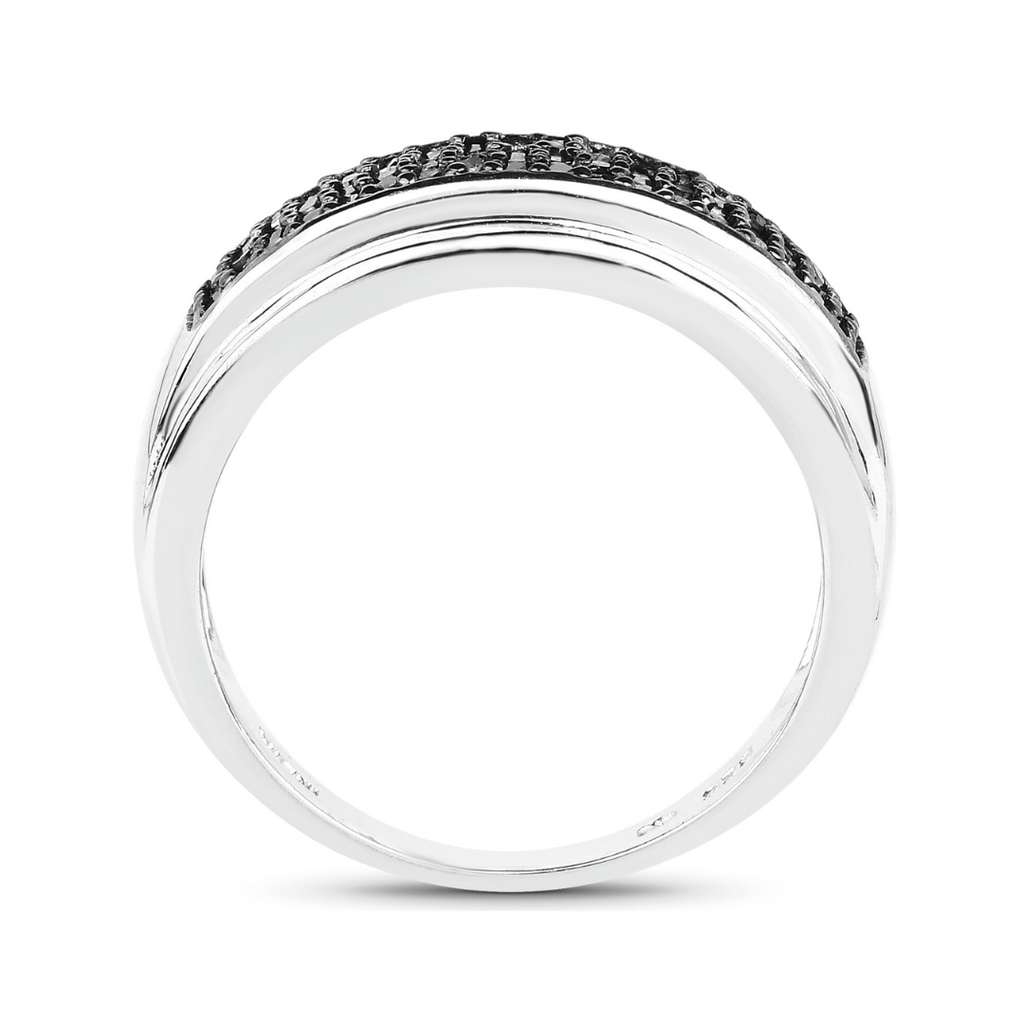 Real Black Diamond Cluster Ring