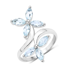 Load image into Gallery viewer, Floral Aquamarine Engagement Ring