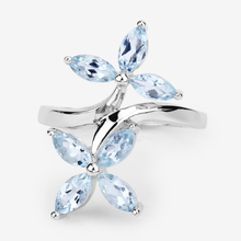Load image into Gallery viewer, Floral Aquamarine Engagement Ring