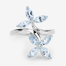 Load image into Gallery viewer, Floral Aquamarine Engagement Ring