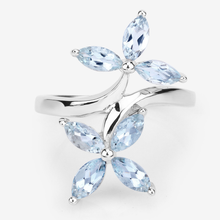 Load image into Gallery viewer, Floral Aquamarine Engagement Ring