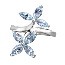 Load image into Gallery viewer, Floral Aquamarine Engagement Ring