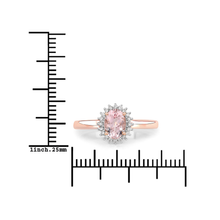 Load image into Gallery viewer, 14K Rose Gold Morganite Halo Engagement Rings