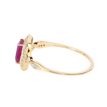 Load image into Gallery viewer, 14K Yellow Gold Pink Ruby Diamond Ring