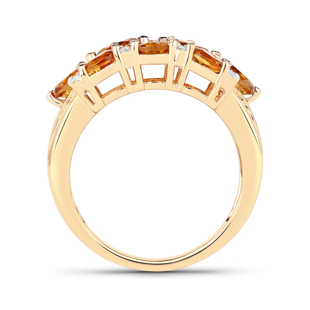 Silver Citrine Cluster Ring