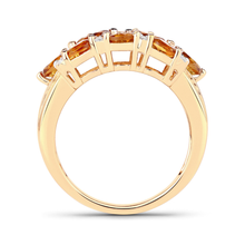 Load image into Gallery viewer, Silver Citrine Cluster Ring