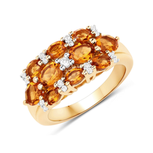 Load image into Gallery viewer, Silver Citrine Cluster Ring
