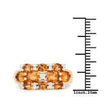 Load image into Gallery viewer, Silver Citrine Cluster Ring